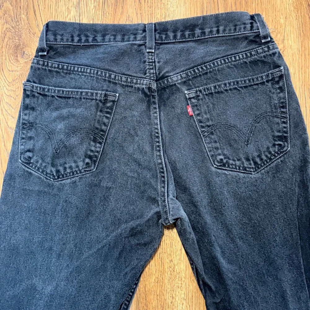 Y2K Levis 505 Regular Fit Faded Black Jeans Men 32x30 Straight Leg Denim Batwing
